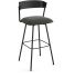 Ludwig Swivel Counter Stool (Charcoal Grey with Black Base)
