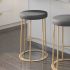 Iris Counter Stool (Shiny Charcoal Grey with Golden Base)