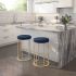 Iris Counter Stool (Blue with Golden Base)