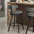 Eller Swivel Counter Stool (Taupe with Black Base)