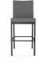Perry Plus Bar Stool (Grey with Black Base)