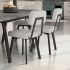 Kane Table and Clarkson Chairs 5-Pieces Dining Set (Grey & Grey-Beige-Brown)