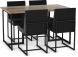 Bethany Table and Derry Chairs 5-Pieces Dining Set (Light Beige with Charcoal Grey and Black Base)