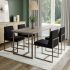 Bethany Dining Table (Light Beige with Bronze Base)