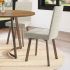 Tahina Round Dining Table (Light Brown with Bronze Base)