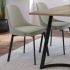 Danika Dining Table (Light Beige with Black Base)
