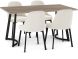 Danika Table and Harper Chairs 5-Pieces Dining Set (Light Beige with Cream and Black Base)