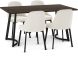 Danika Table and Harper Chairs 5-Pieces Dining Set (Dark Grey-Brown with Cream and Black Base)