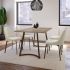 Danika Dining Table (Light Beige with Bronze Base)