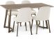 Danika Table and Harper Chairs 5-Pieces Dining Set (Light Beige with Cream and Bronze Base)