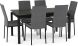 Mylos Table and Torres Chairs 7-Pieces Dining Set (Grey with Grey and Black Base)
