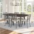 Drift Table and Washington Chairs 7-Pieces Dining Set (Dark Grey & Cream & Grey)