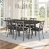 Drift Table and Washington Chairs 7-Pieces Dining Set (Dark Grey & Charcoal Black-Brown-Grey)