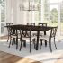 Drift Table and Washington Chairs 7-Pieces Dining Set (Dark Brown & Cream)