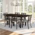 Drift Table and Washington Chairs 7-Pieces Dining Set (Dark Brown & Taupe)