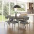 Gibson Extendable Dining Table (Dark Grey-Brown with Grey Base)