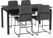 Palmer Table and Winslet Chairs 5-Pieces Dining Set (Basalt with Dark Grey and Black Base)