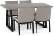 Answorth Table and Perry Chairs 5-Pieces Dining Set (Concrete with Grey and Beige and Black Base)
