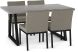 Answorth Table and Perry Chairs 5-Pieces Dining Set (Concrete with Beige & Black and Black Base)