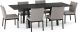 Reaves Table and Perry Chairs 7-Pieces Dining Set (Basalt with Silver Grey and Black Base)