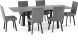 Reaves Table and Elmira Chairs 7-Pieces Dining Set (Concrete with Grey and Black Base)