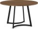 Tahina Round Dining Table (Light Brown with Black Base)