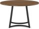 Tahina Round Dining Table (Light Brown with Black Base)