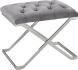 Tufted Accent Bench (Grey & Silver)