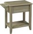 Telephone Stand with Storage Drawer and Cupholders (Dark Taupe)