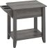 Telephone Stand with Storage Drawer and Cupholders (Grey)