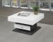Rotating Coffee Table with Lift Top & Storage Drawer (White & Grey)