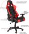 Fresno Gaming Chair with Tilt & Recline (Black & Red)