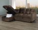 Jayden Sectional with Pull-Out Bed & Storage Chaise (Brown)