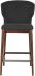 Cabo Bar Stool (Dark Grey Seat With Solid Wood Base)