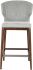 Cabo Bar Stool (Light Grey Seat With Solid Wood Base)