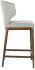 Cabo Bar Stool (Light Grey Seat With Solid Wood Base)