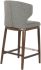 Cabo Bar Stool (Warm Grey Seat With Solid Wood Base)