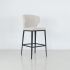 Cabo Bar Stool (Chenille Oyster Seat With Metal Base)
