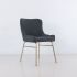 Colette Chair (Set of 2 - Dark Grey With Gold Color Base)