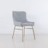Colette Chair (Set of 2 - Light Grey With Gold Color Base)