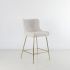 Colette Counter Stool (Set of 2 - Creme With Gold Color Base)