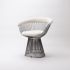 Lovise Wire Dining Chair (Black Frame with White Boucle Fabric)