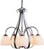 Sweeping Taper Chandelier (5 Arm - Natural Iron & Opal Glass)