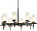 Constellation Chandelier (8 Arm - Dark Smoke & Clear Glass with Opal Diffuser)
