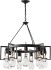 Apothecary Circular Chandelier (Black & Clear Glass)