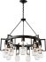 Apothecary Circular Chandelier (Black & Clear Glass)