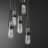 Link 5-Light Blown Glass Pendant (Oil Rubbed Bronze & Clear Glass with White Threading)