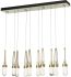 Link 10-Light Blown Glass Pendant (Modern Brass & Clear Glass with White Threading)