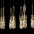 Link 10-Light Blown Glass Pendant (Modern Brass & Clear Glass with White Threading)