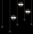 Abacus 5-Light LED Pendant (Black & Cool Grey Glass)